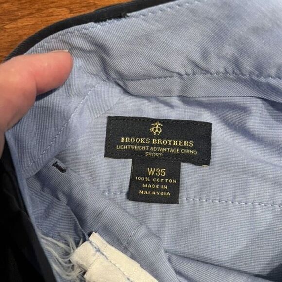 Brooks Brothers Lightweight Advantage Chino Shorts Mens 35 (34) Navy Blue 9" Ins - Picture 3 of 5